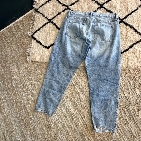 KanCan Light Blue Cropped Distressed Acid Wash Boyfriend Jeans - Picture 9 of 9